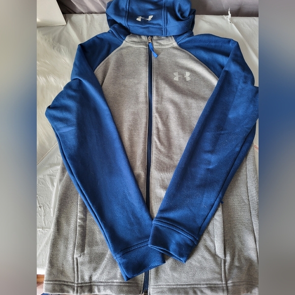 Under Armour Gray and Blue Zip-Up Jacket, Size Small - Picture 5 of 5